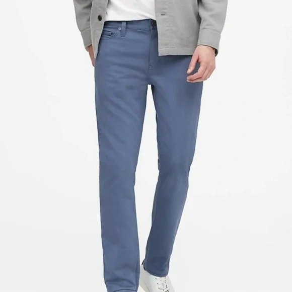 Mens Banana Republic Slim Fit Traveler Pant | 34 X 32 | Blue Shadow - Picture 1 of 9